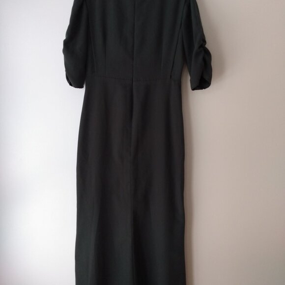 Amish Mennonite Cape Dress 38"B 30"W Handmade Modest Dark Green Fishtail Bottom - Picture 10 of 14